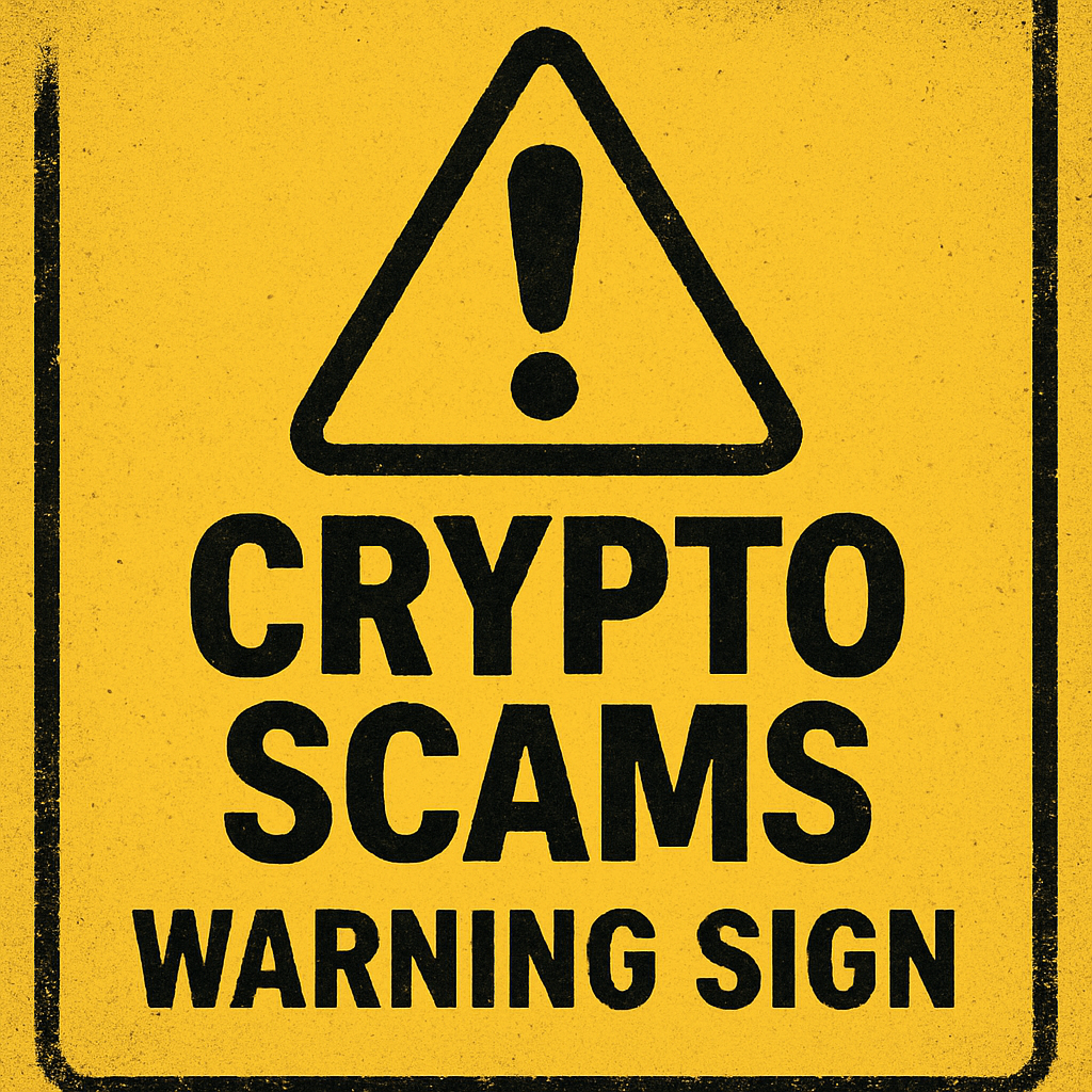 Warning sign for crypto scams
