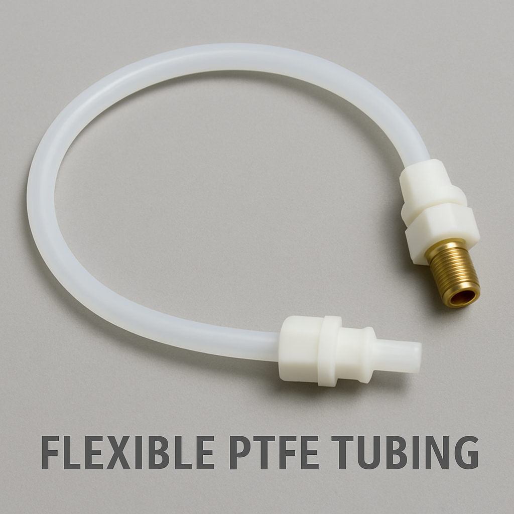 Flexible PTFE tubing with connectors