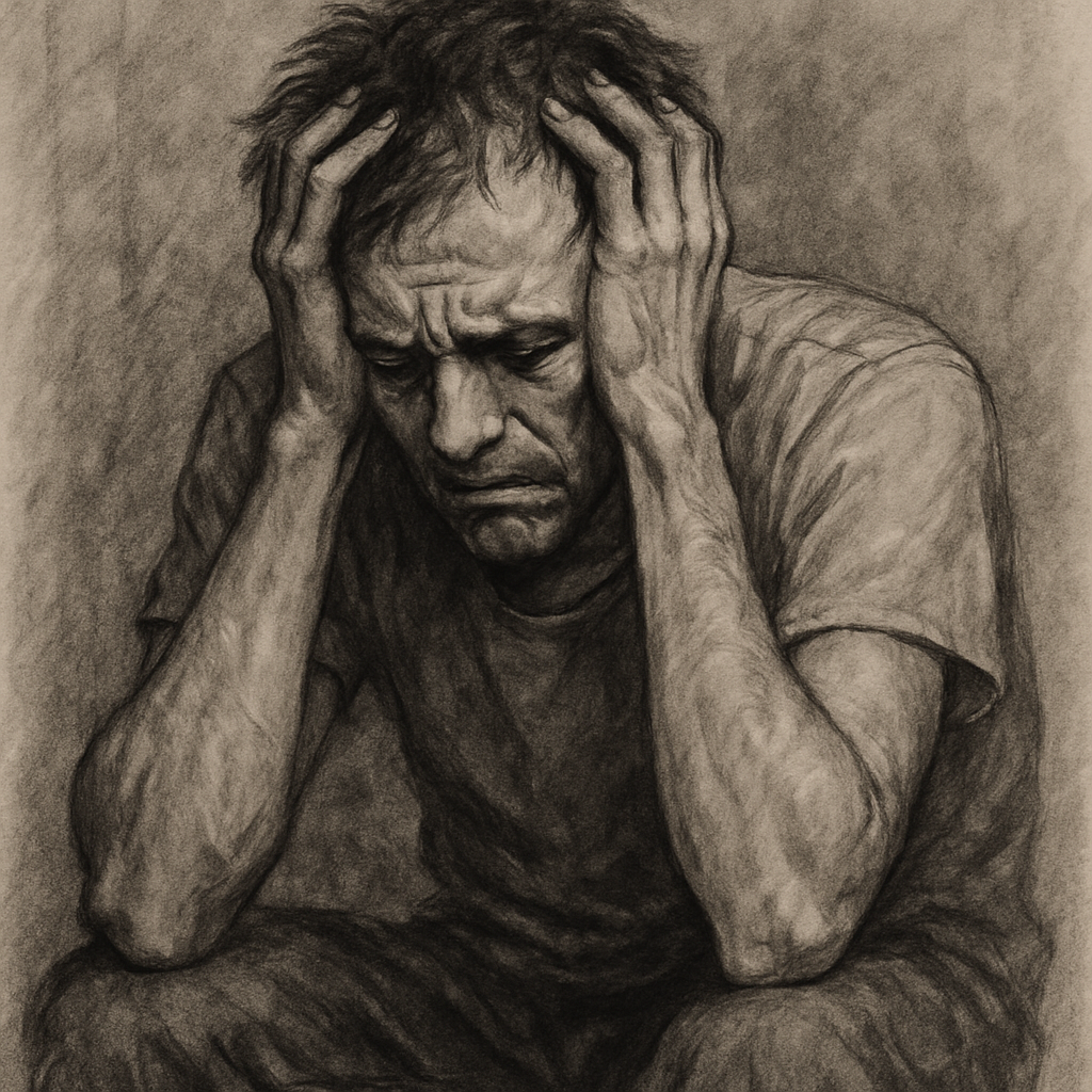 Person experiencing withdrawal symptoms