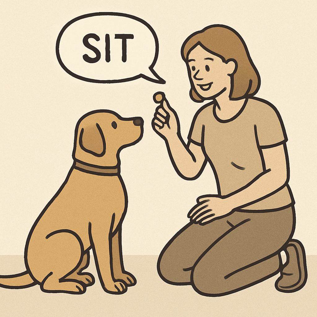 Training session with a patient dog owner