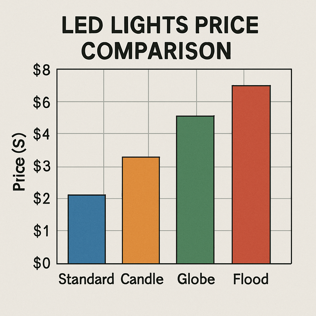 LED lights price comparison chart