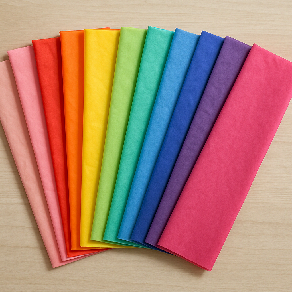 Colorful tissue paper ready for flower wrapping