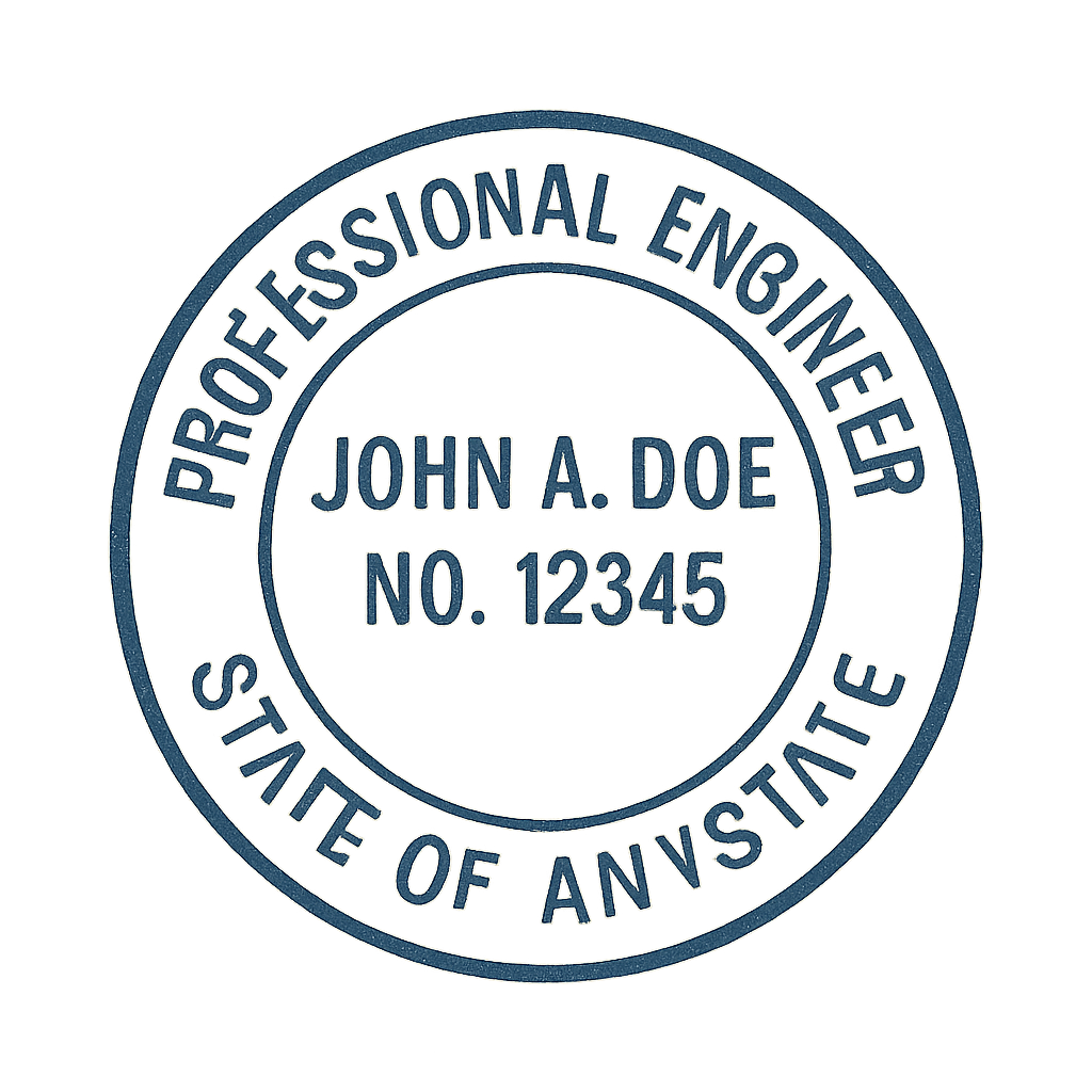 Professional engineer stamp example