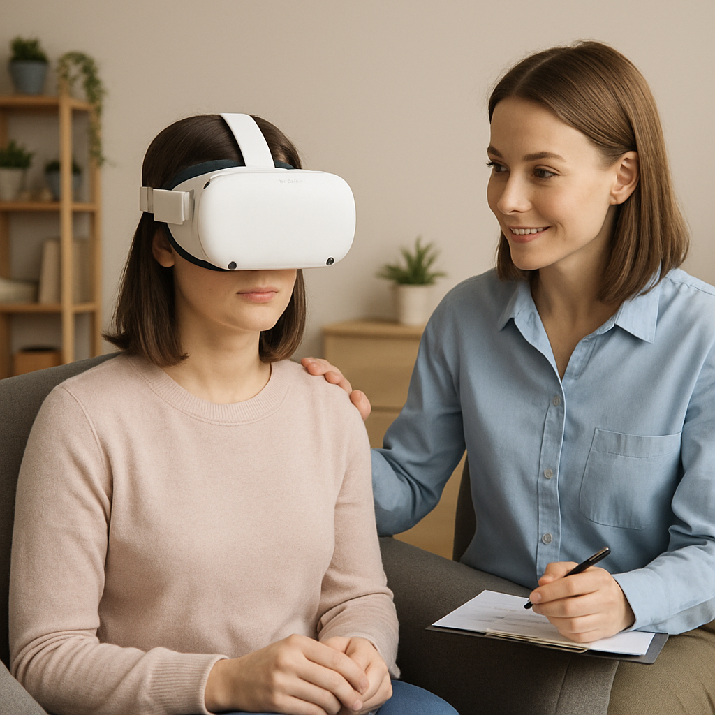 Virtual reality headset used in therapy