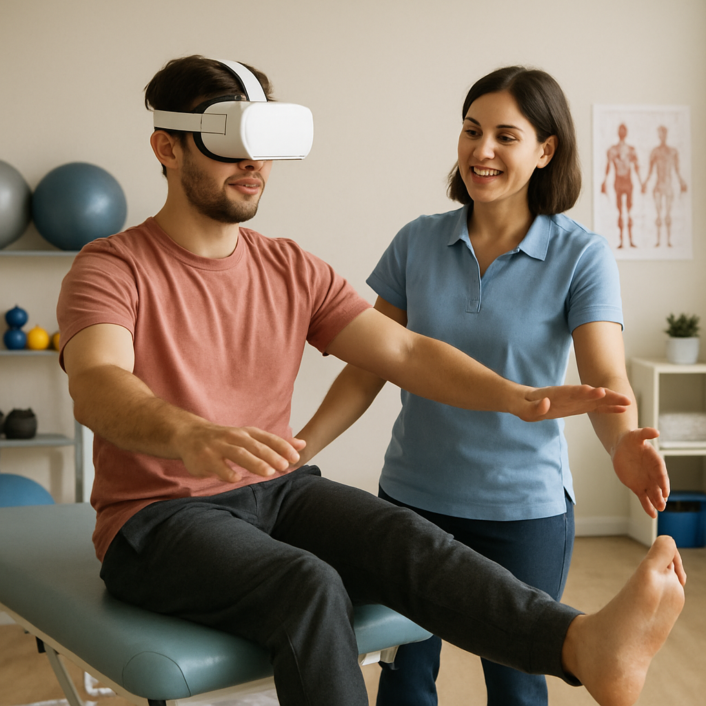 Patient using XR in physical therapy