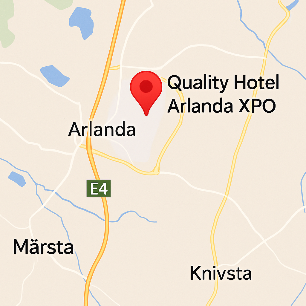 Map showing Quality Hotel Arlanda XPO location
