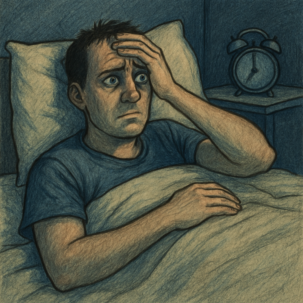Person struggling to sleep