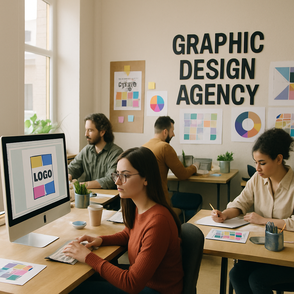 Local graphic design agency office