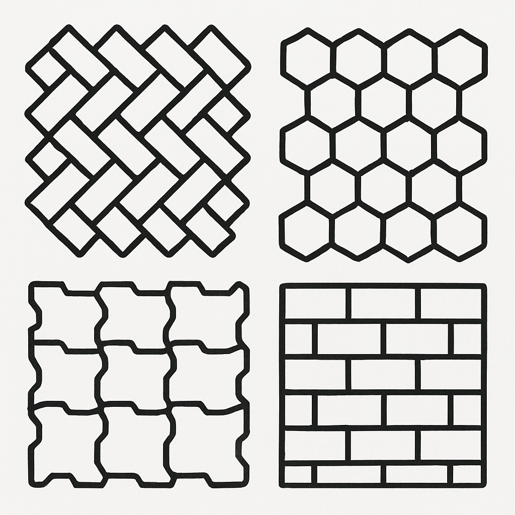 Various interlock paver designs