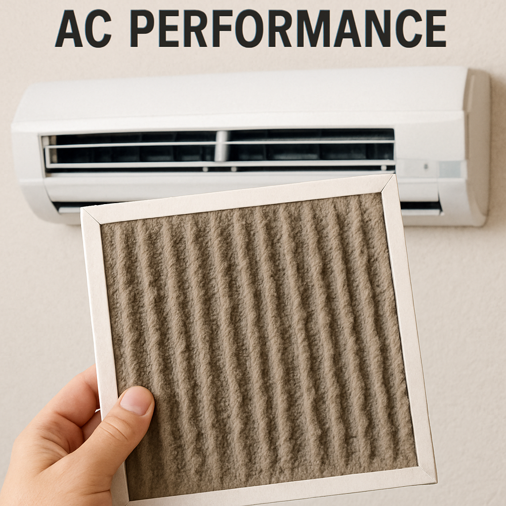 Dirty air filter affecting AC performance