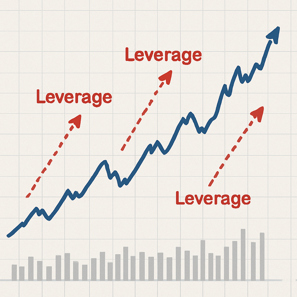 Financial graph with leverage indicators