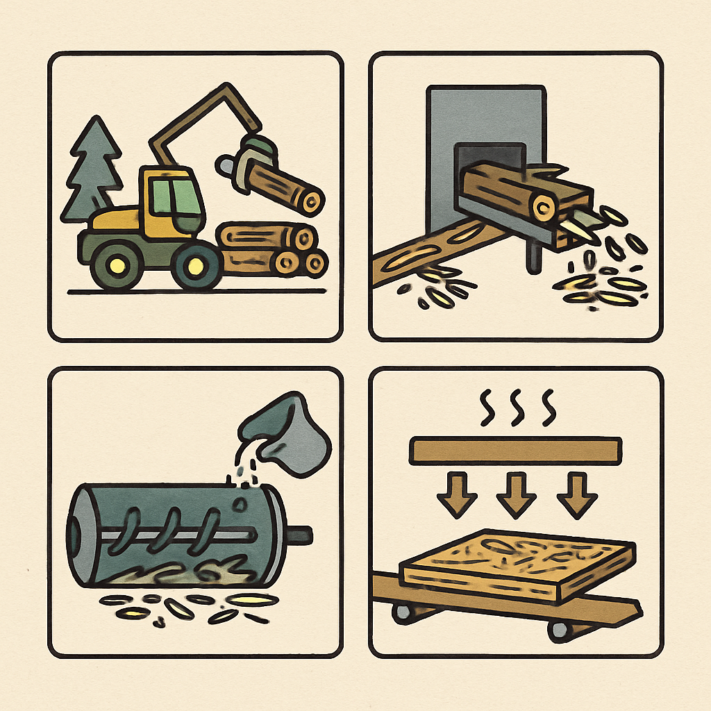 OSB board manufacturing process