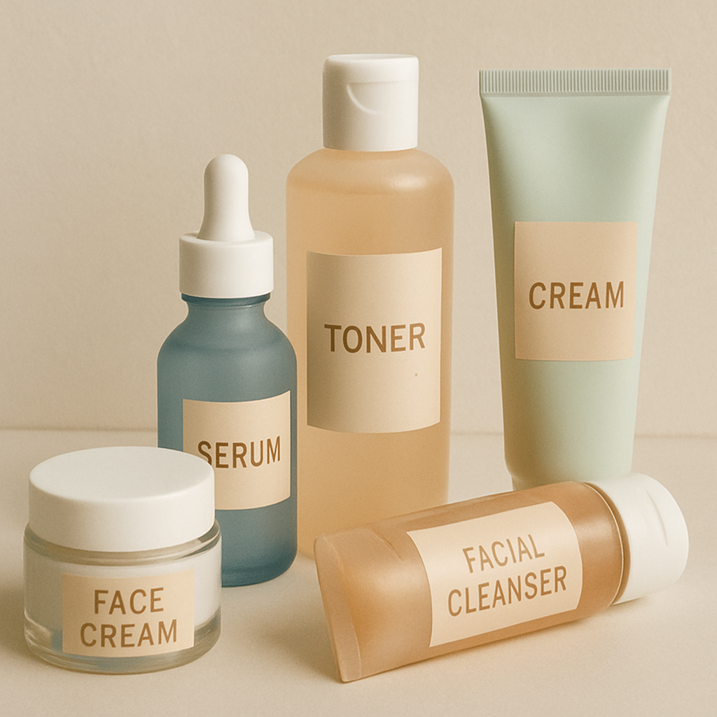 Variety of skincare products