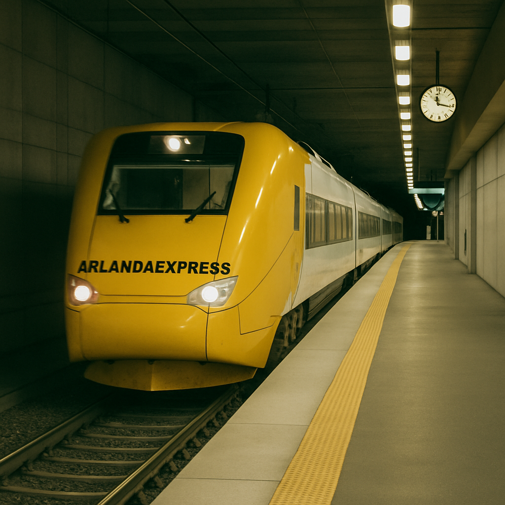 Arlanda Express Train Approaching Station