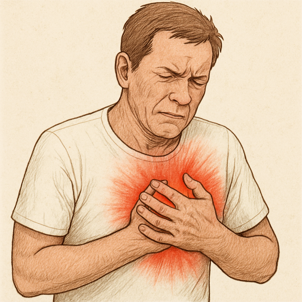 Göğüs ağrısı illustrasyonu