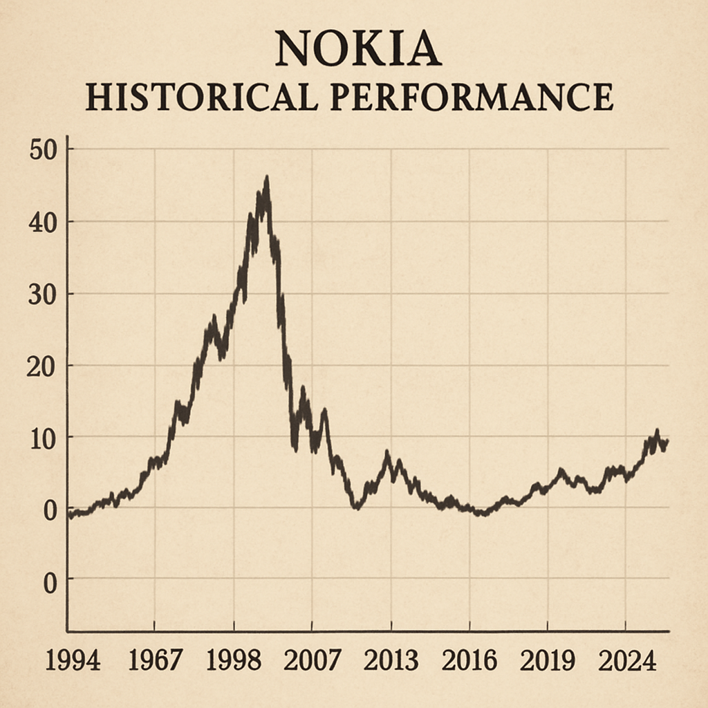 Nokia's historical performance graph