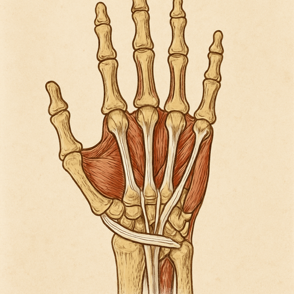 Illustration of the human hand anatomy