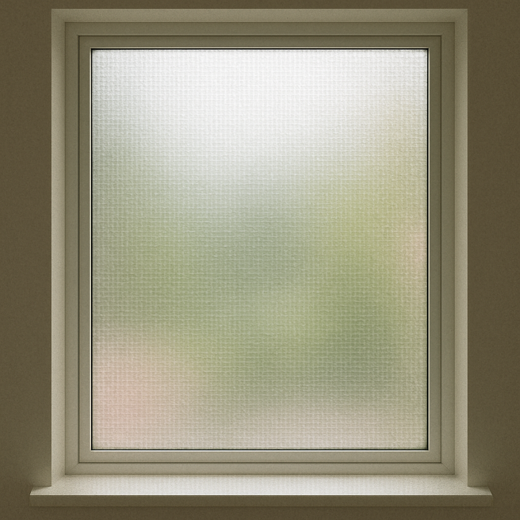 Privacy window film blocking view while allowing light
