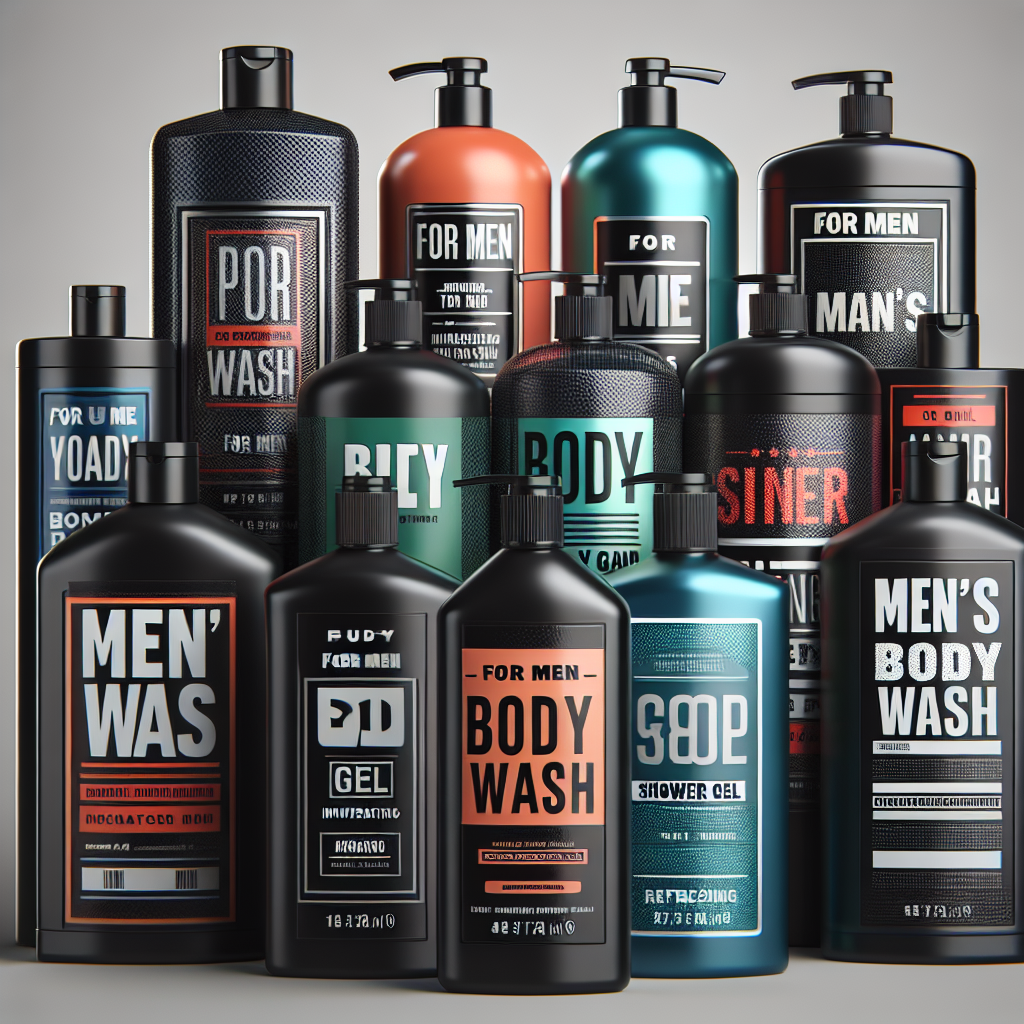 A variety of mens body wash