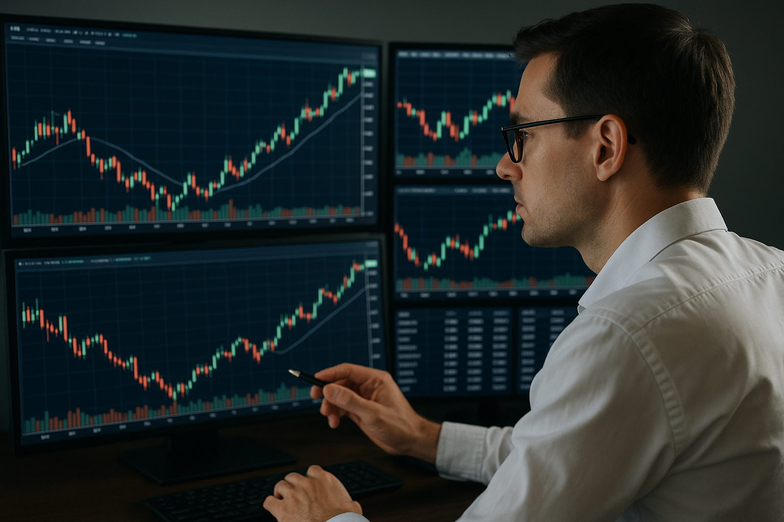 Trader analyzing market trends