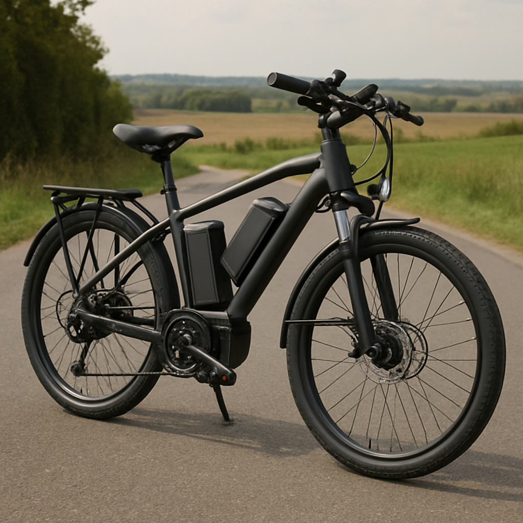 Vélo électrique double batterie sur route