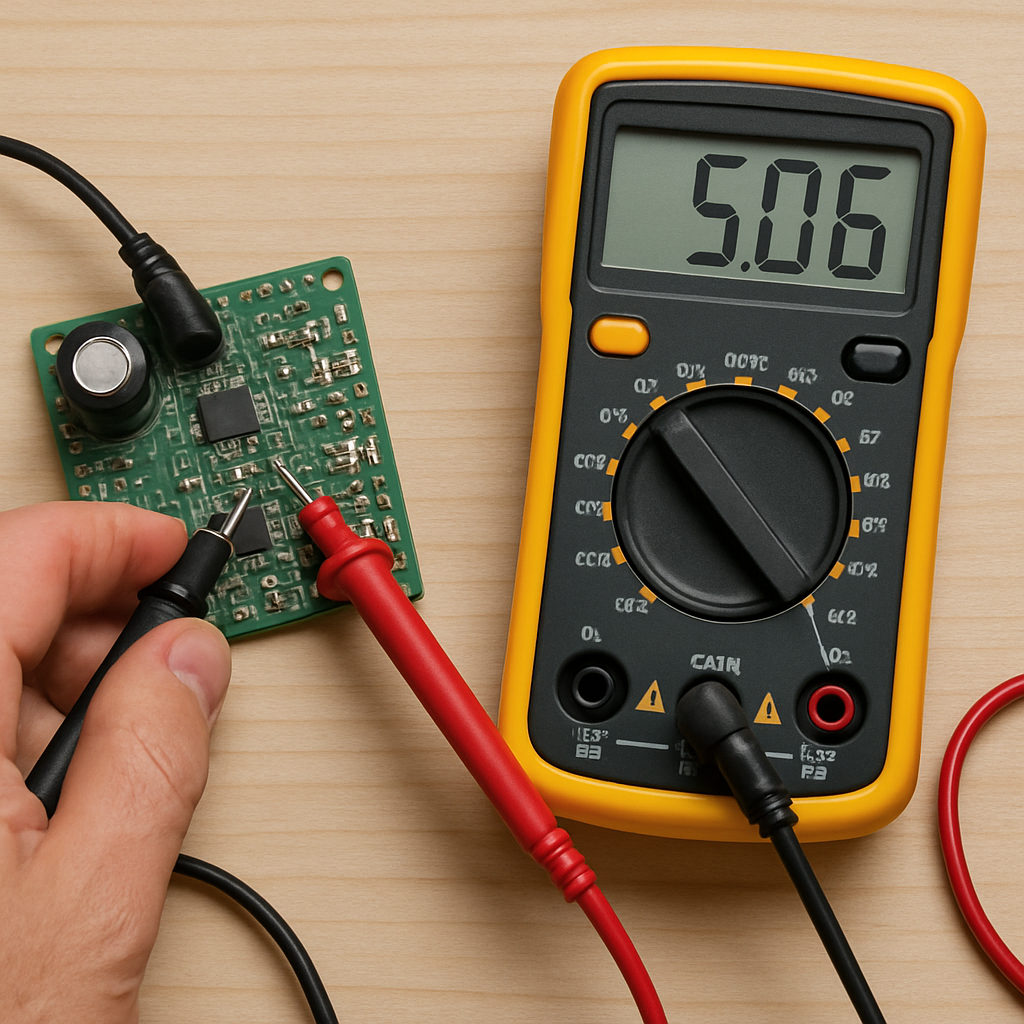 Testing a circuit with a digital multimeter