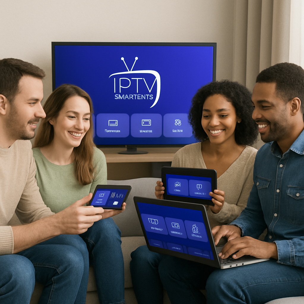People enjoying IPTV Smarters Pro on various devices