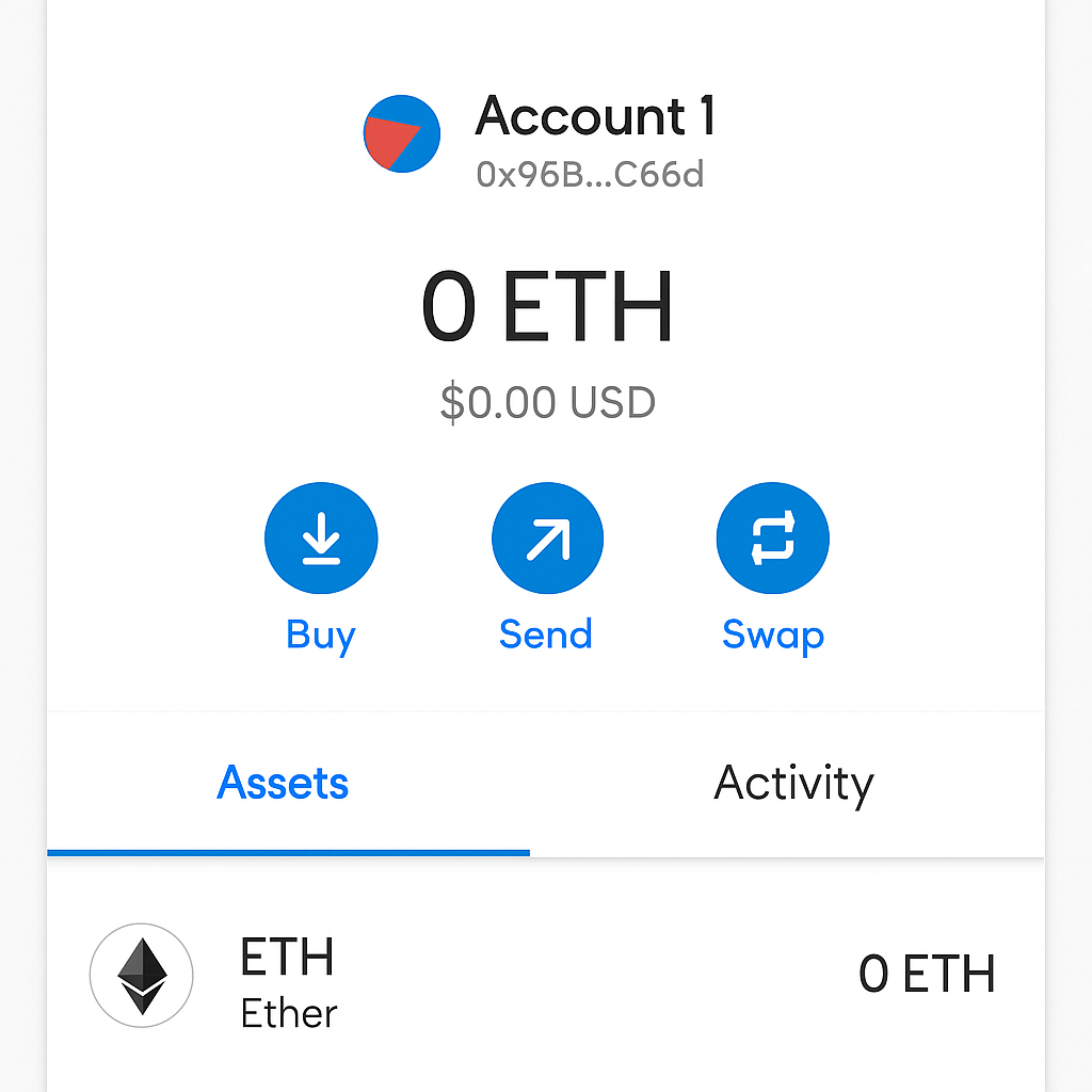 Metamask wallet interface