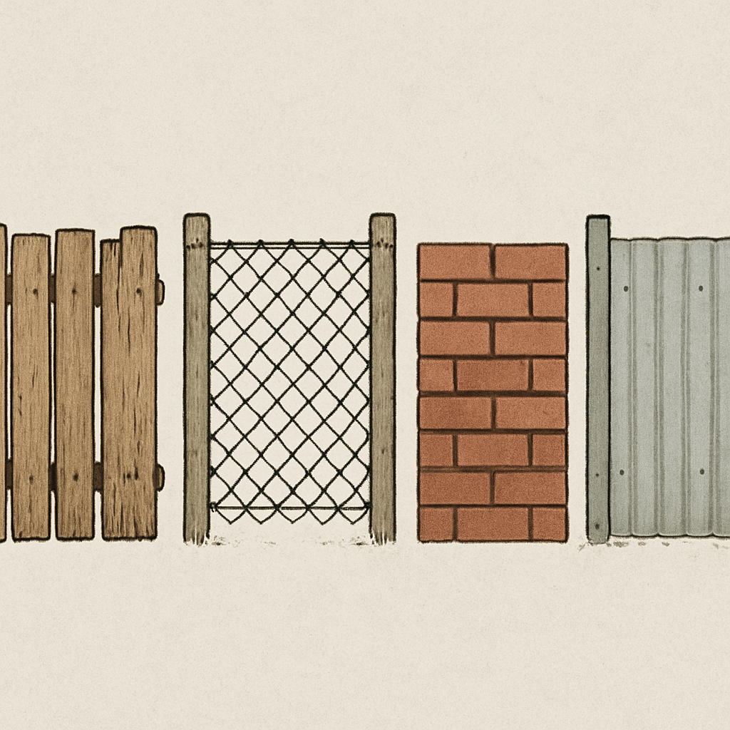 Variety of fencing materials