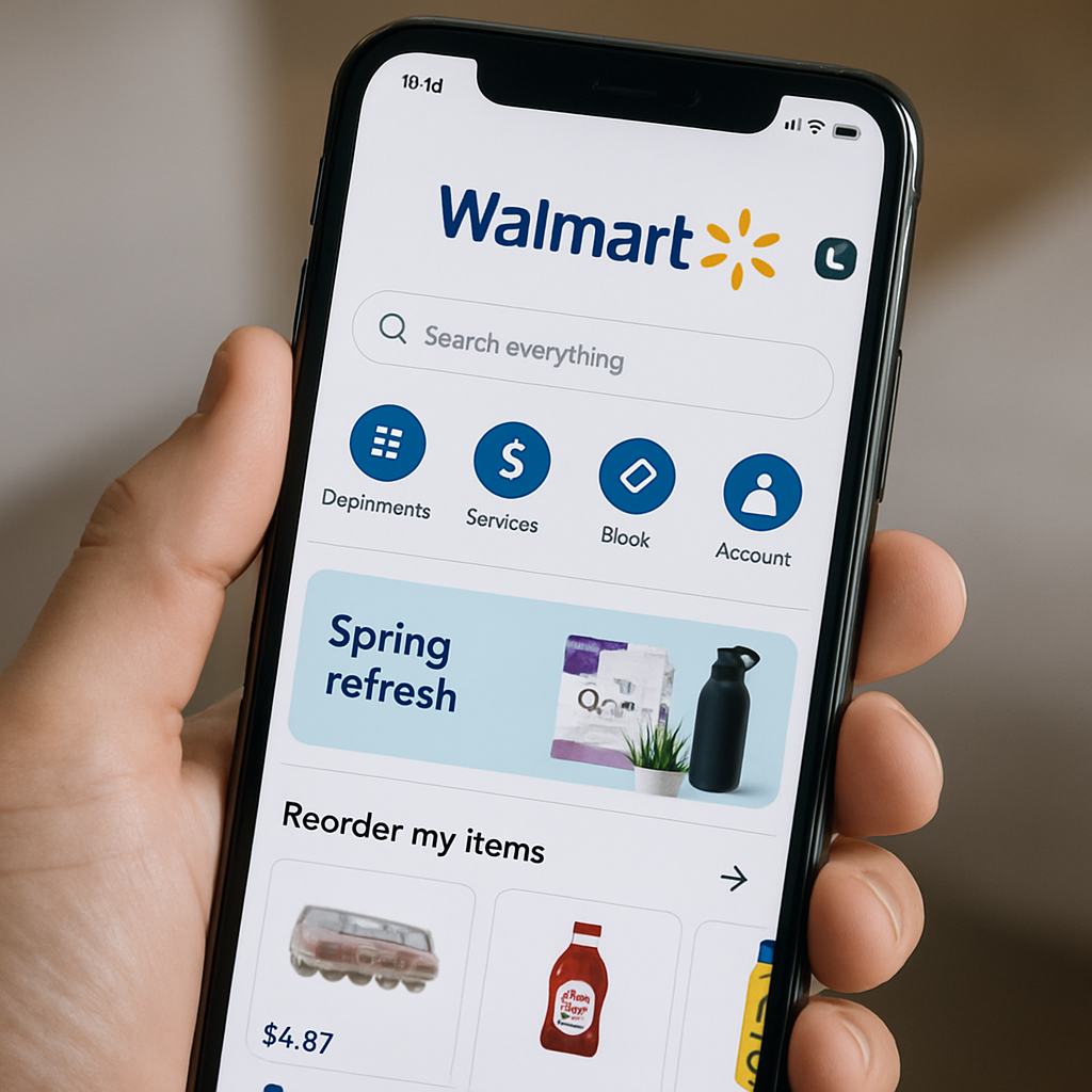Walmart app on a smartphone