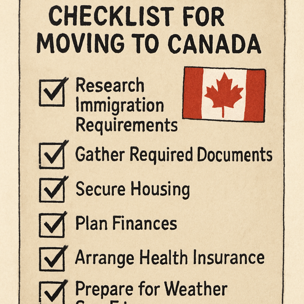 Checklist for moving to Canada