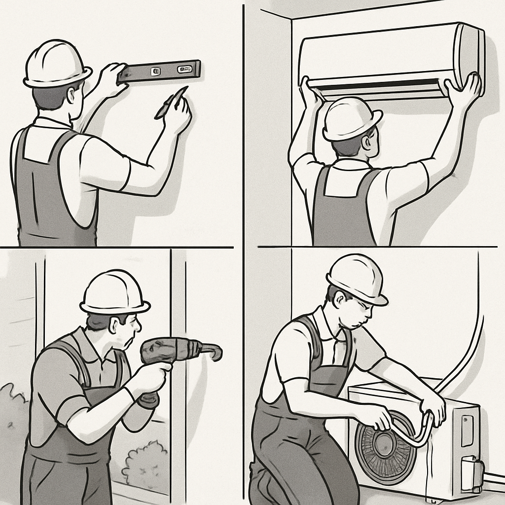 AC unit installation process