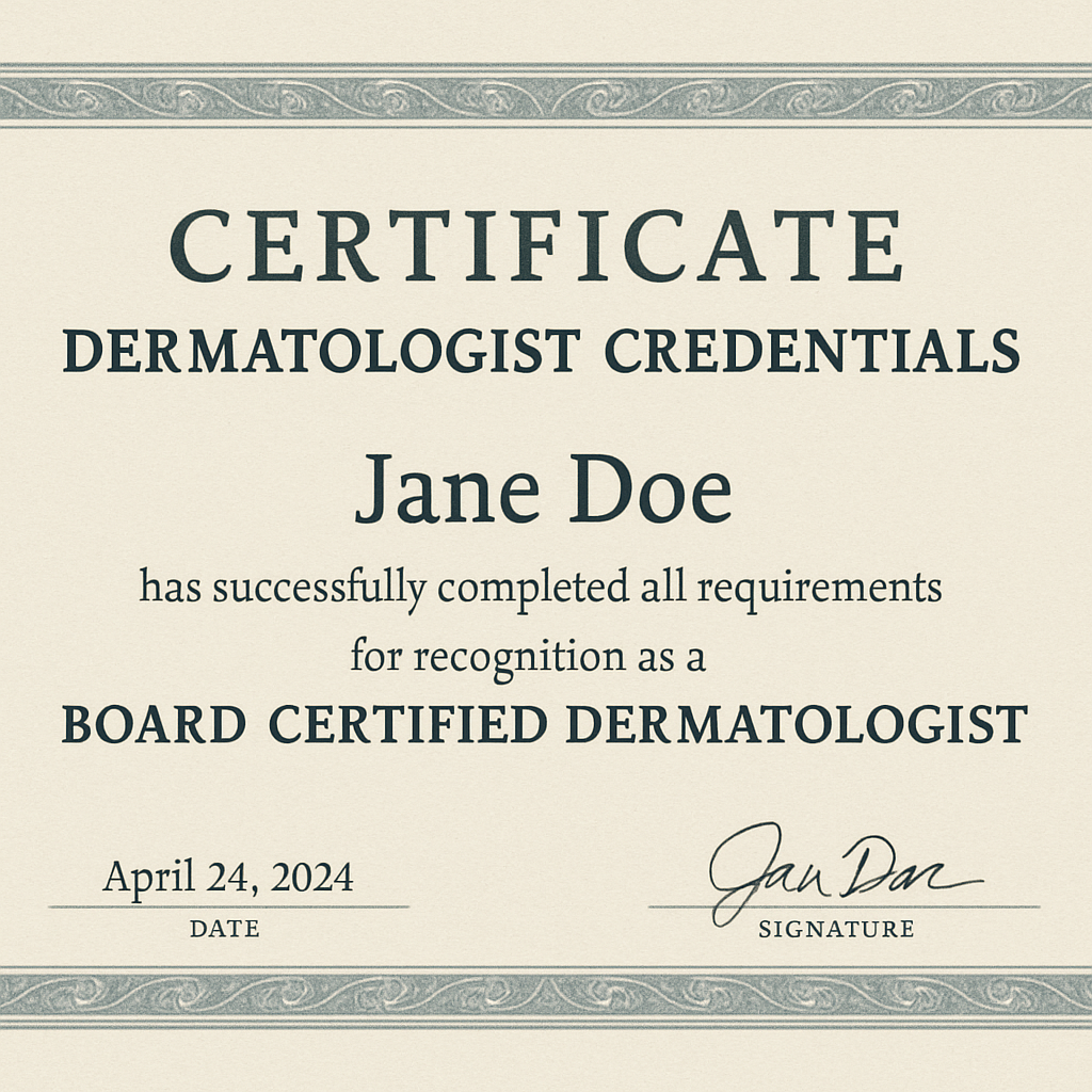 Dermatologist Credentials