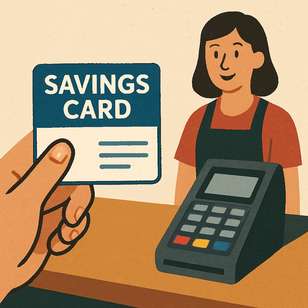 Savings card usage