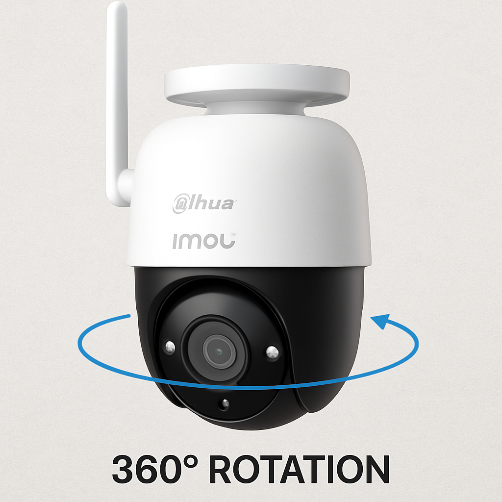 Dahua Imou Cruiser Wi-Fi Camera showcasing its 360-degree rotation