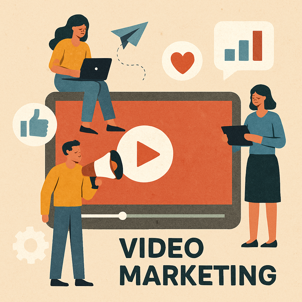 Video marketing illustration