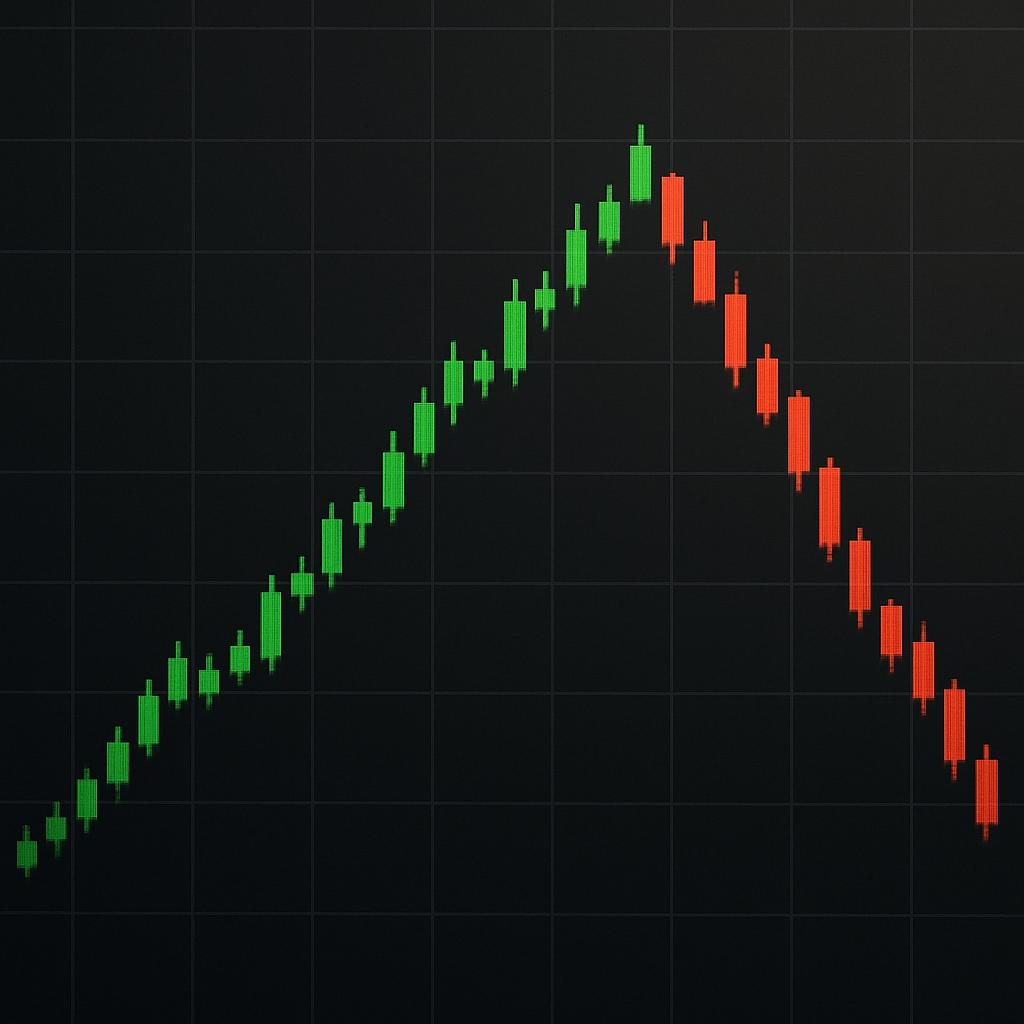 Stock market chart showing upward and downward trends