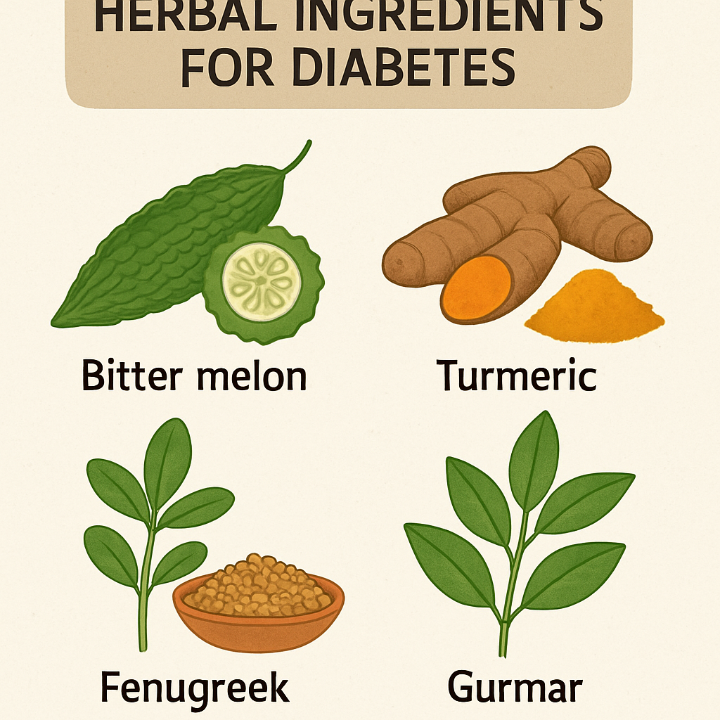 Herbal ingredients for diabetes