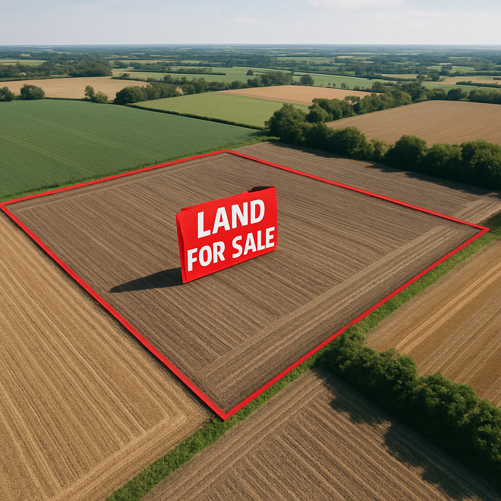 aerial view of farm land for sale