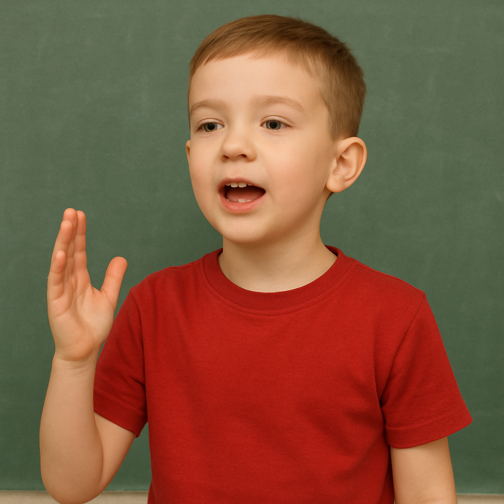 Child speaking confidently