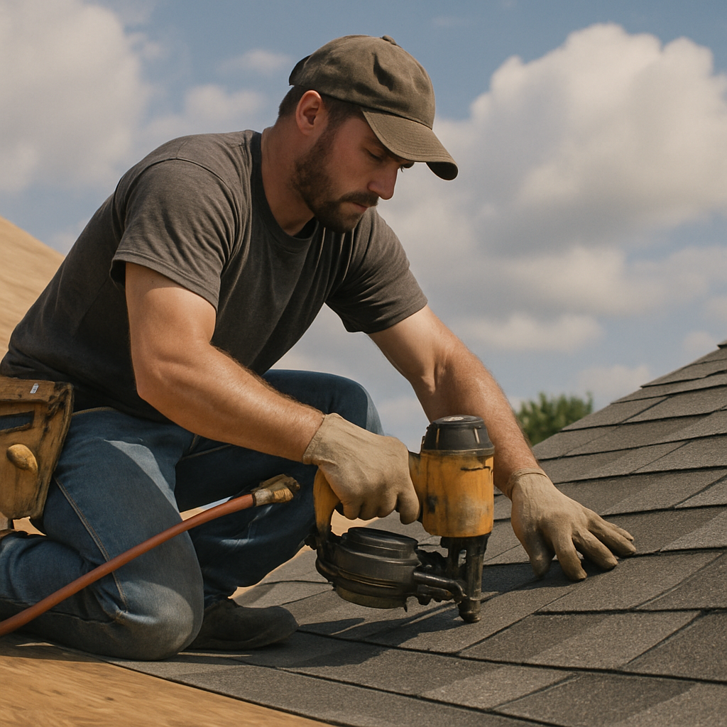 Roofing Contractor at Work