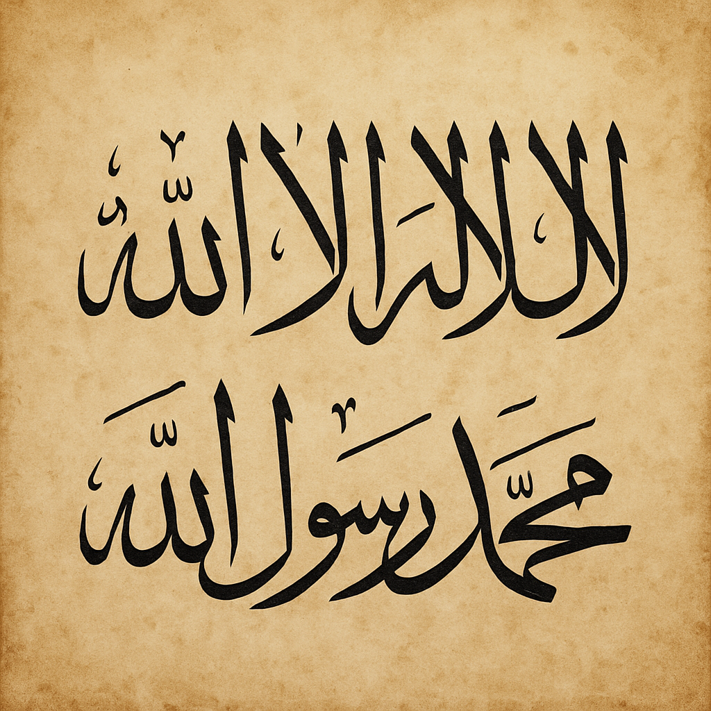 The Declaration of Faith in Arabic Script