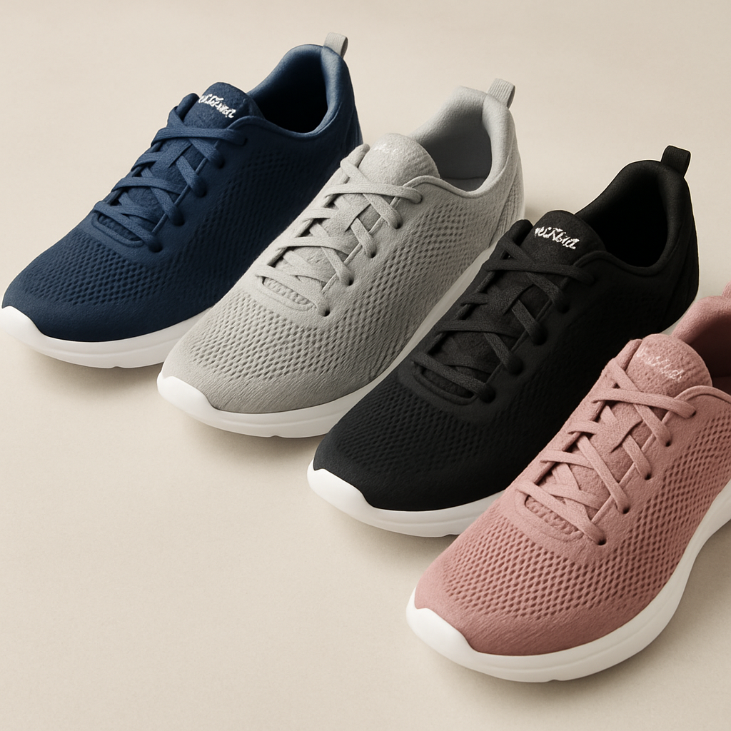 Pair of memory foam sneakers in various colors
