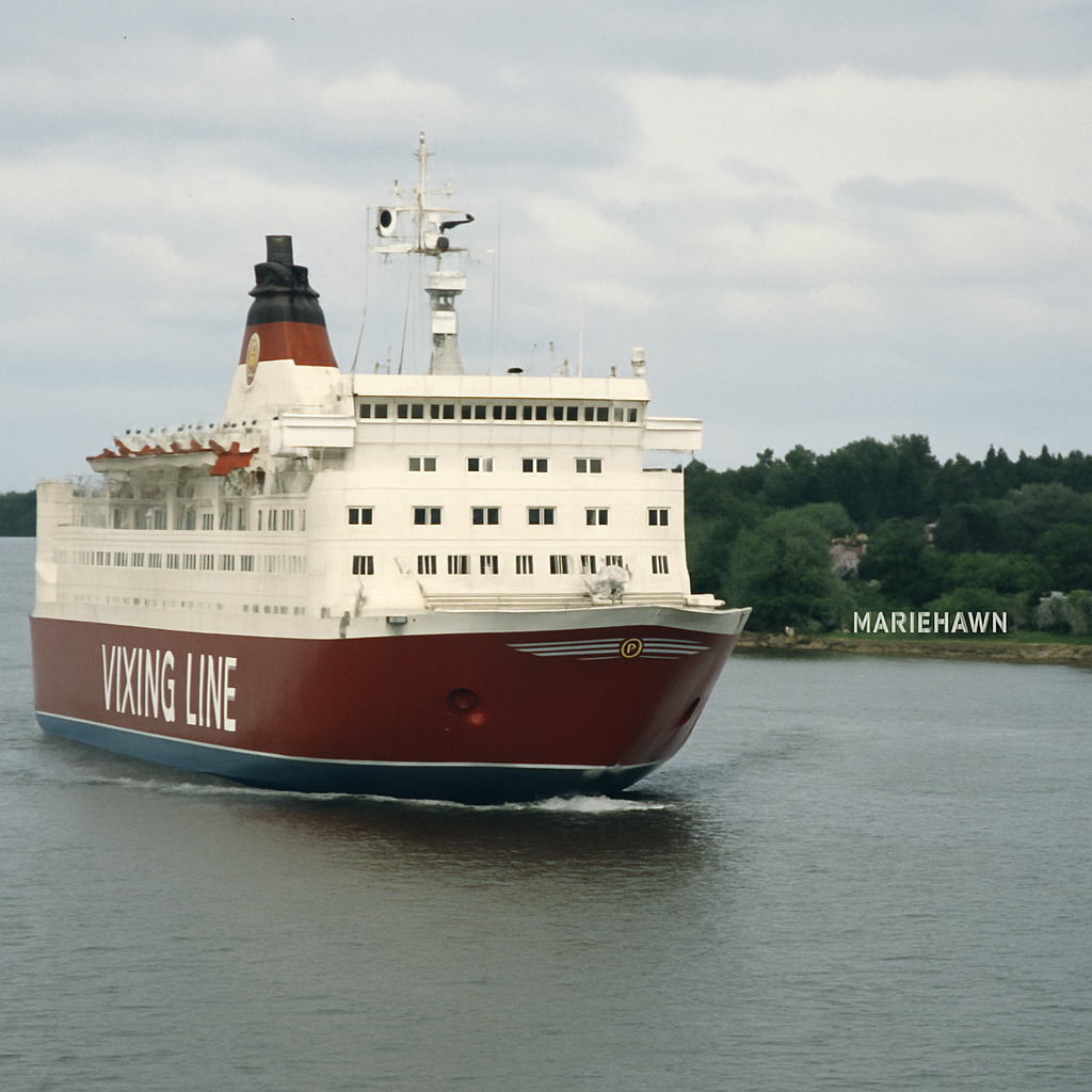 Viking Line ferry approaching Mariehamn