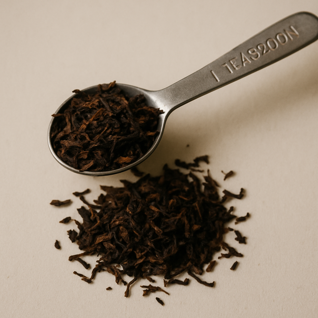 A teaspoon measuring loose leaf tea