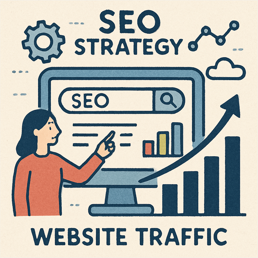 Illustration of SEO strategy impacting website traffic
