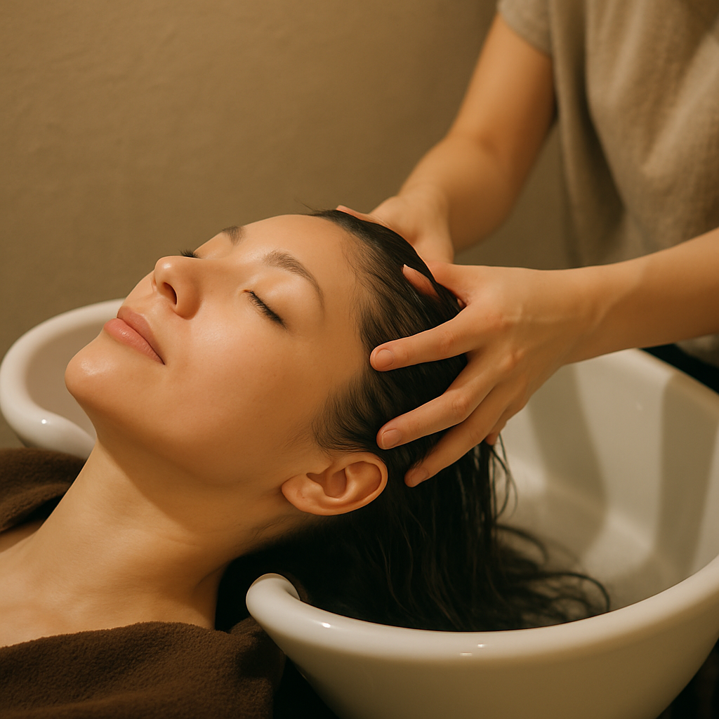 Relaxing head spa treatment