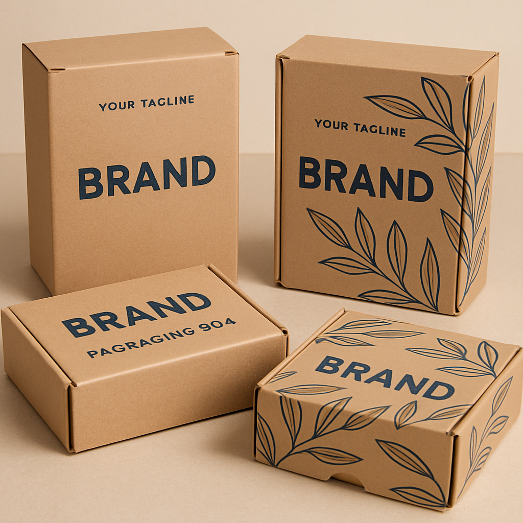 Printed custom boxes showcasing a brand's identity