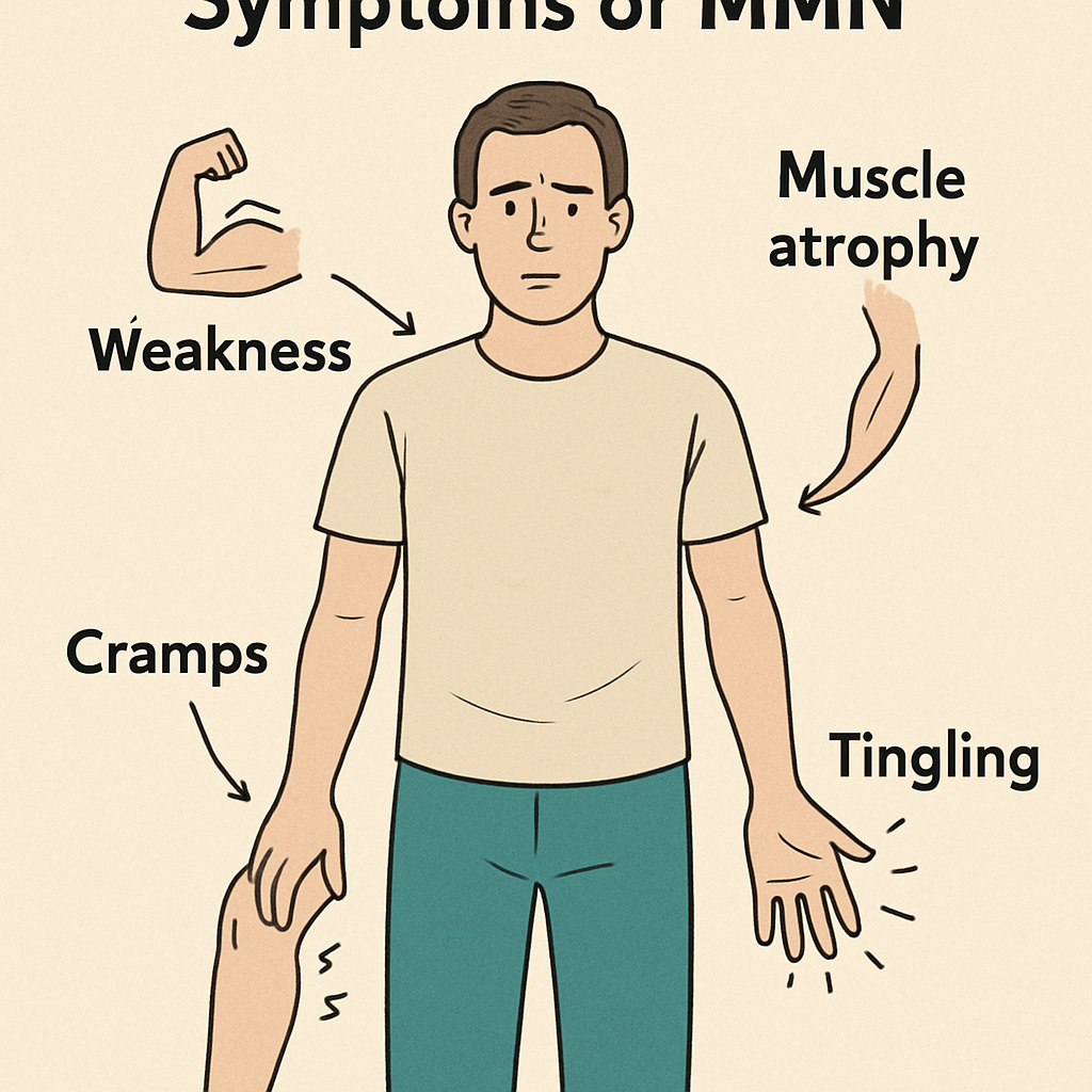Illustration of symptoms associated with MMN