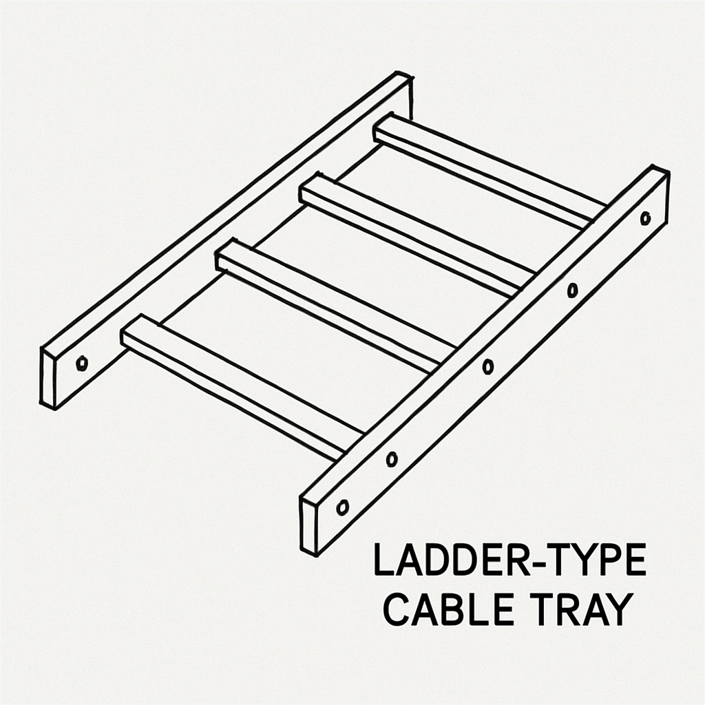 Diagram of a ladder type cable tray